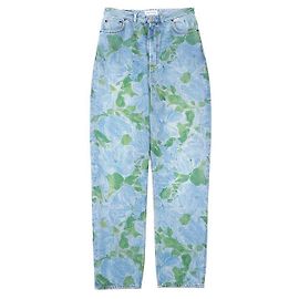 Pantalones de algodón denim con estampado botánico Balenciaga