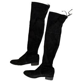 Botas Altas Stuart Weitzman de Cuero Negro
