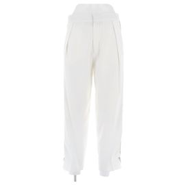 Chloé Pantaloni bianchi con bande di paillettes in seta