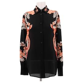 Camisa negra con estampados de seda - Etro