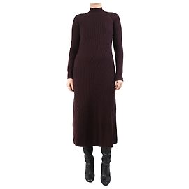 Autre Marque Vestido de mezcla de cachemira y algodón marrón - talla M