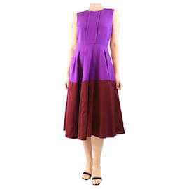 Roksanda Vestido sin mangas de crepé en bloque de color púrpura - talla UK 10
