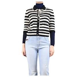 Schwarz-weißer Strickcardigan - Größe S - Sonia Rykiel