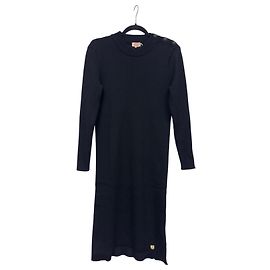Autre Marque Armor Lux Körperbetontes Kleid aus gerippter Wolle Marineblau