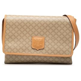 Céline Borsa a tracolla in tela rivestita Macadam marrone di Celine