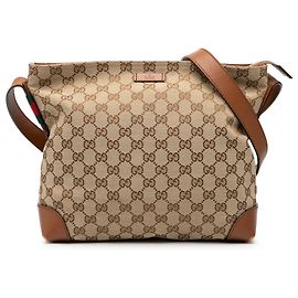 Borsa a tracolla Gucci in tela GG beige con banda Web