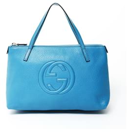 Borsa in pelle Gucci Soho blu