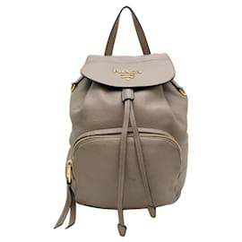 Grauer Leder-Rucksack Prada 1BZ035