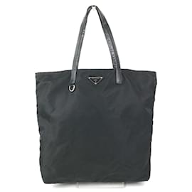 Bolso tote con placa de logo triangular Prada