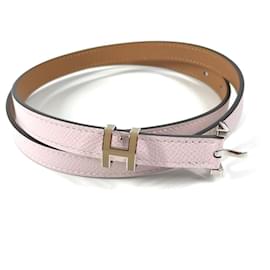 Cinturón con hebilla H en pop ash de Hermès