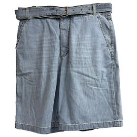 Bermudas de denim azul con cinturón Bottega Veneta