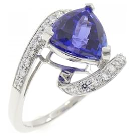 Anillo de Tanzanita y Diamantes en Platino 950 Gstb - Autre Marque