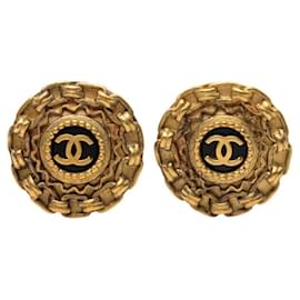 Orecchini a clip placcati in oro Chanel Coco Mark
