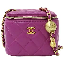Borsa CHANEL Matelassé Coco Ball in pelle di agnello viola