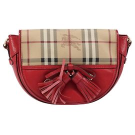 Burberry Maydown Haymarket Coated Canvas and Leather Small