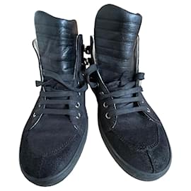 Sneakers alte in suede nero Dior Homme