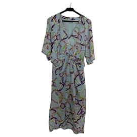 Essentiel Antwerp Vestido largo con estampado de cadena y bucles