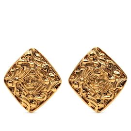 Orecchini a clip placcati in oro Chanel Coco Mark