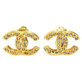 Chanel Metallene Gold Clip Ohrringe