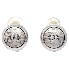 Orecchini rotondi vintage CC di Chanel in metallo piccoli