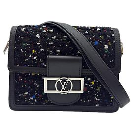 Borsa a spalla mini Dauphine in tweed e paillettes Louis Vuitton