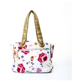 Borsa tote floreale in tela Chanel