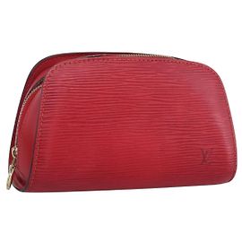 LOUIS VUITTON Pochette Dauphine PM Epi Rosso Castigliano M48447 LV Auth BA11147