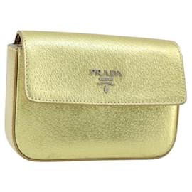 Pochette in pelle dorata Auth gh1740 - Prada