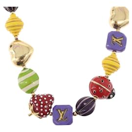 COLLANA FRASE BRASSERIE LOUIS VUITTON Metallo Multicolore LV Auth BA11148V - Louis Vuitton