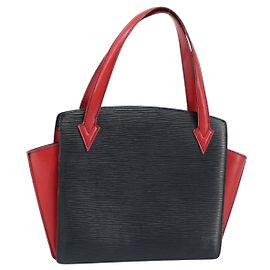 LOUIS VUITTON Borsa a Mano Varenne Bicolore Epi Nero Rosso M52387 LV Auth LNZ095