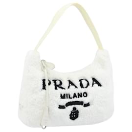 PRADA Pochette Borsa a Mano Pile Bianca Auth 166238M