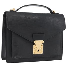 LOUIS VUITTON Bolso de Mano Epi Monceau 28 Negro M52122 LV Auth ka2727