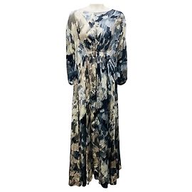 Marc by Marc Jacobs Vestido maxi de seda impresa azul pizarra / gris