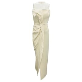 Autre Marque Vestido de noche sin tirantes Maticevski en yeso marfil Puncture