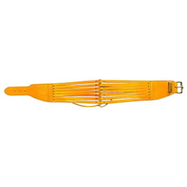 Alaïa Breiter Ledergürtel Orange Senfgelb