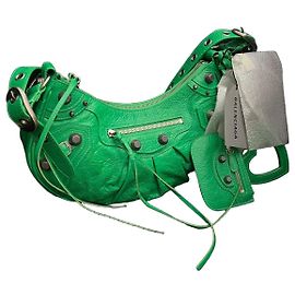 Bolso de hombro Balenciaga Cagole Verde Cuero de Cordero
