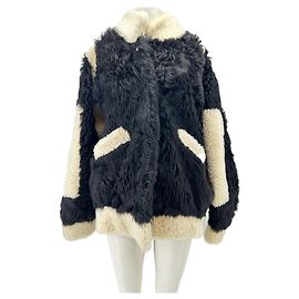 Iro Giacca in shearling bianca e nera