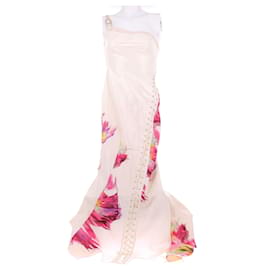 Dior Vestido largo asimétrico con detalles de flores