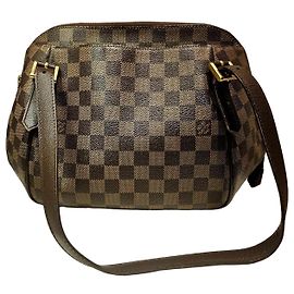 Louis Vuitton Shoulder Bag Dark Brown Leather