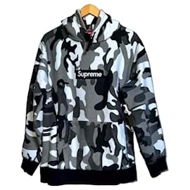 Supreme Snow Camo Box Logo Hoodie Schwarz Grau Weiß Camo Pullover Größe M/L