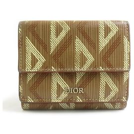 Braunes Leder Dreifach-Wallet für Herren von Christian Dior