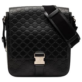 Borsa a tracolla nera Guccissima di Gucci