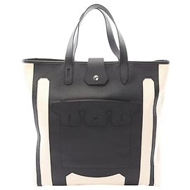 Sac à main Monsieur B en Toile et Epsom marron Hermès
