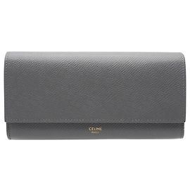 Céline Cartera larga de piel de ternera granulada Celine