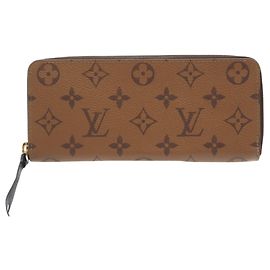 Louis Vuitton Reverse Portefeuille Clemence Long Wallet in Beige