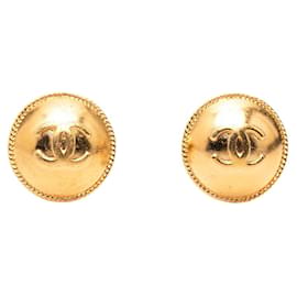 Orecchini rotondi vintage Chanel Coco Mark