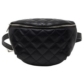 Borsa a tracolla in pelle di agnello nera Chanel