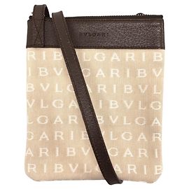 Bulgari Borsa a spalla Bvlgari Logomania beige e marrone