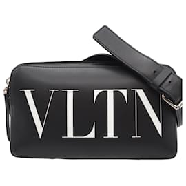 Borsa a tracolla in pelle con logo VLTN di Valentino