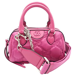 Borsa Boston Mini in Nylon Matelassé GG di Gucci